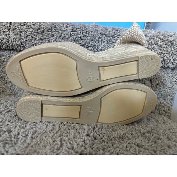 Carina Linen Wedge Espadrille Sandals NIB 7.5 - Picture 3 of 8